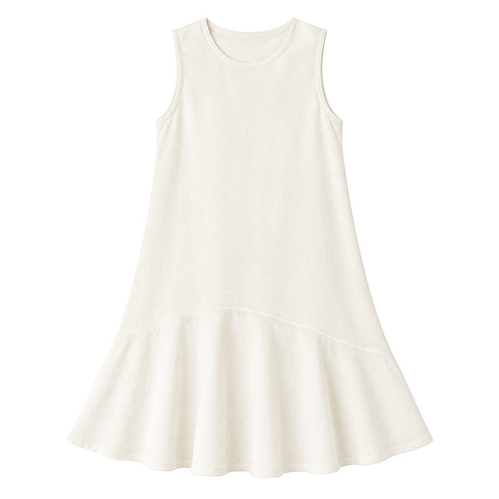 Banana Republic Ivory Sleeveless Drop Waist Ruffle Dress XXL NWT Lined 1