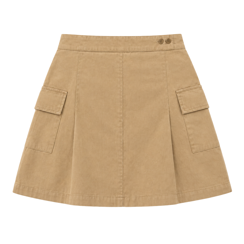 Francesca’s Cargo Mini Skirt Size Large NWT Khaki Utility Pocket A-Line 1