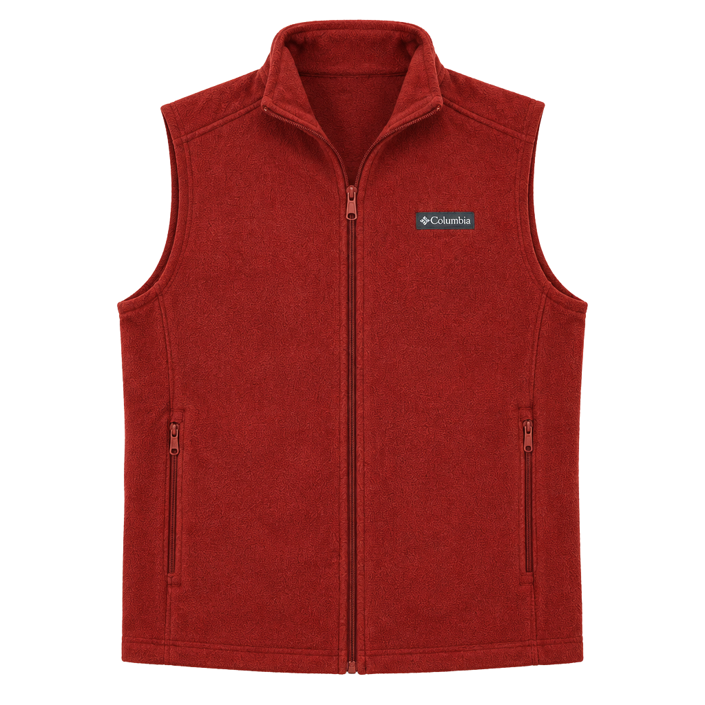 Columbia Steens Mountain Fleece Vest Men’s Medium Red Full Zip XM1024 1