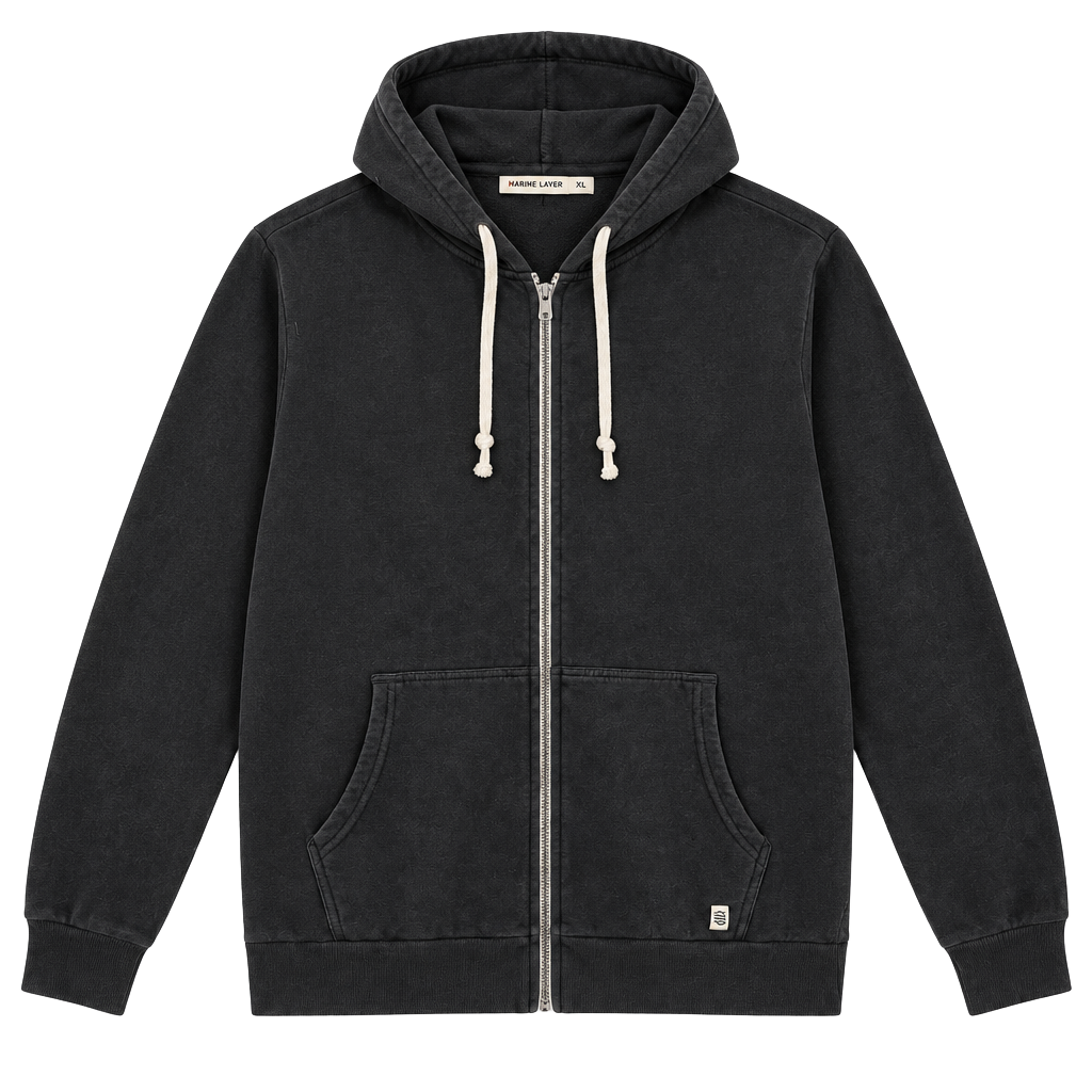 Marine Layer Afternoon Full Zip Men’s Hoodie Sweatshirt Size XXL Dark Gray 1