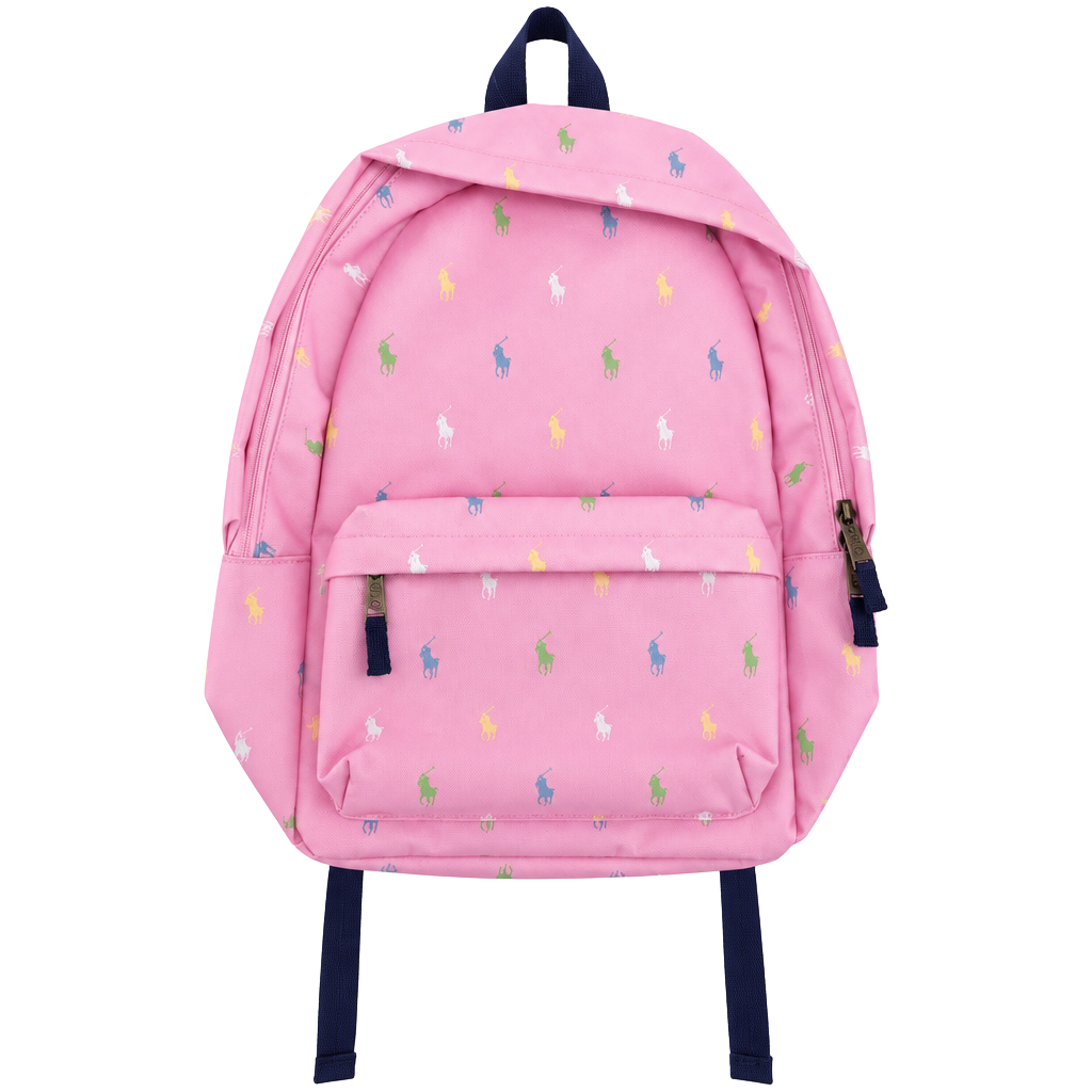 Polo Ralph Lauren All-Over Pony Print Pink Backpack New With Tags 1
