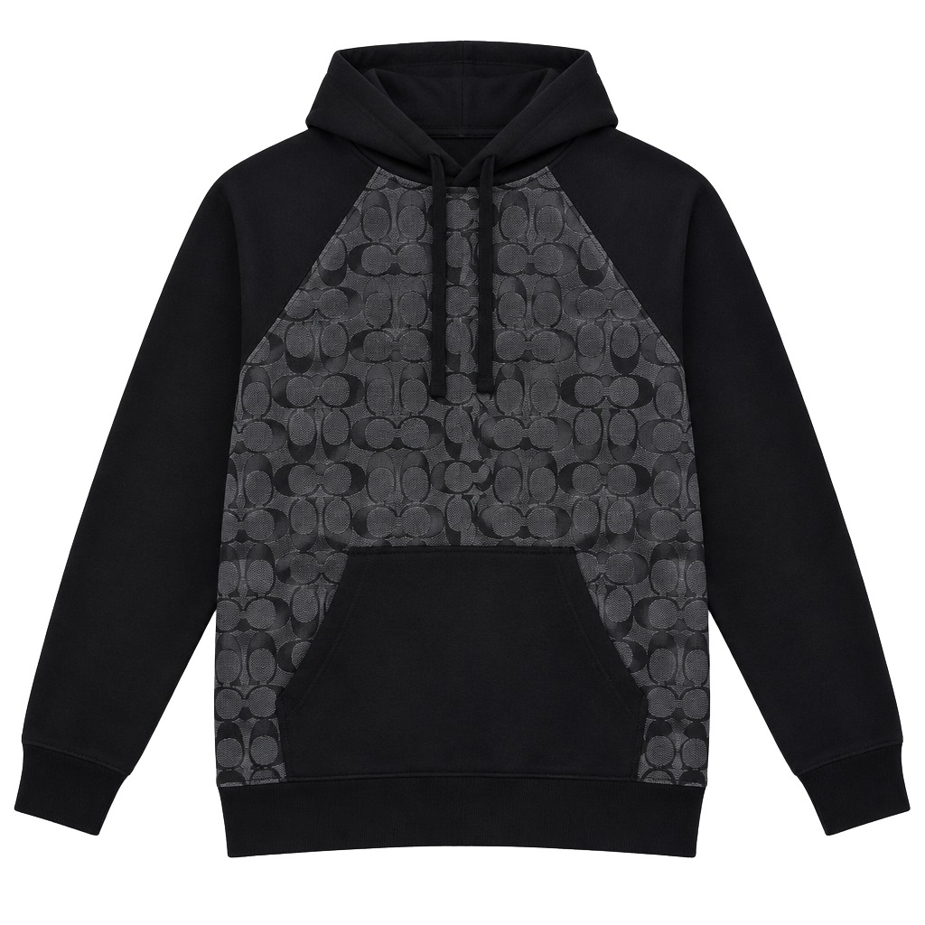 Coach Signature Hoodie Sweatshirt Men’s Size Medium Black Charcoal 1