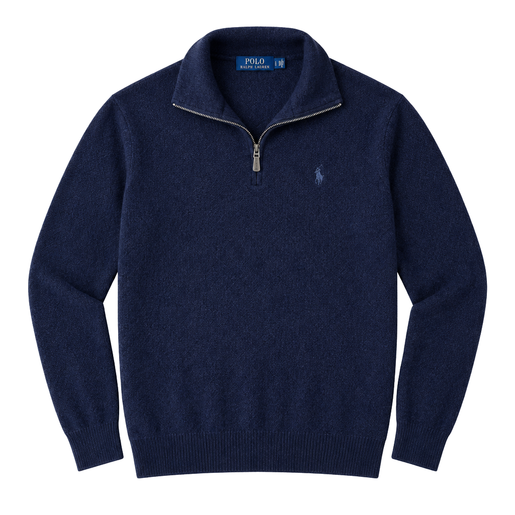 Polo Ralph Lauren 100% Wool Quarter Zip Sweater Navy Men's L $228 1