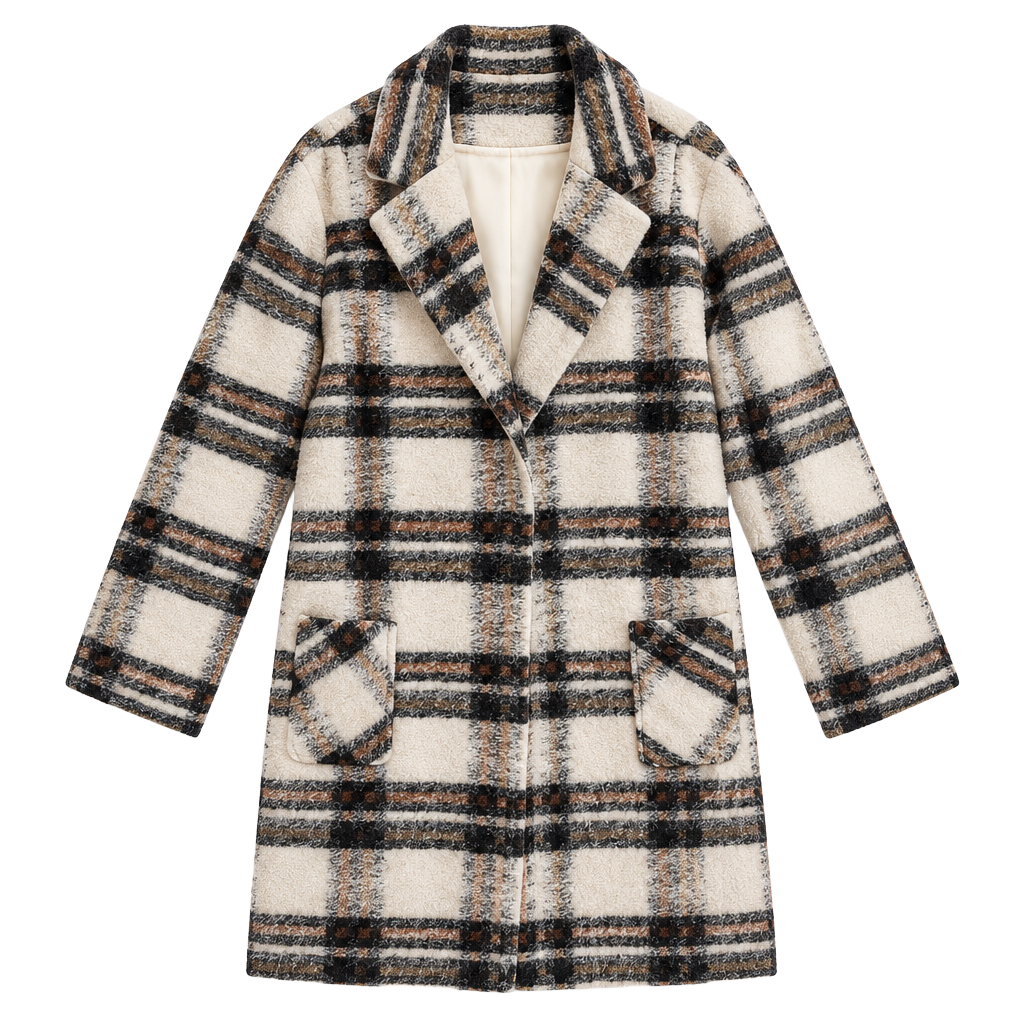 Rylee + Cru Plaid Wool Coat Size M 1