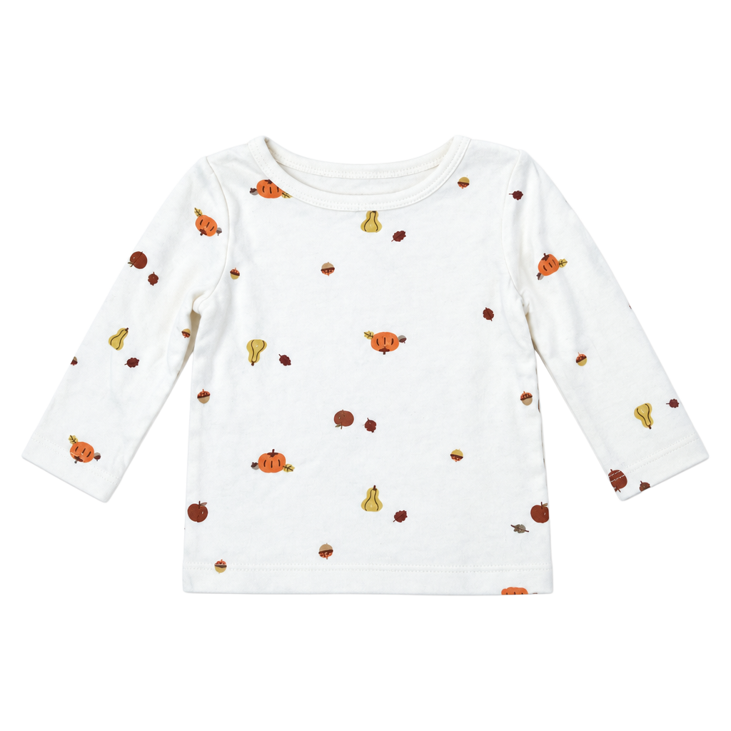 Carter's Baby Long Sleeve Thermal Top Size 9M White Pumpkin Print 1
