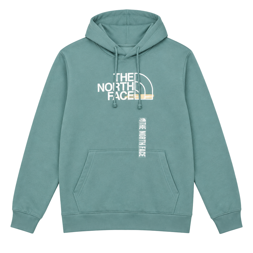The North Face Evo Scatter Logo Hoodie Size XL Duck Green 1