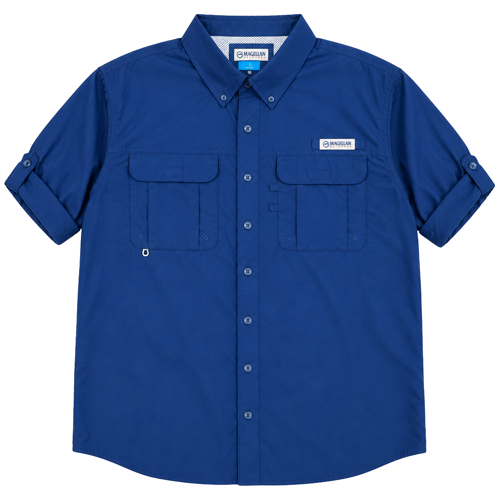 Magellan Outdoors Long Sleeve Fishing Shirt Blue 2XL 1