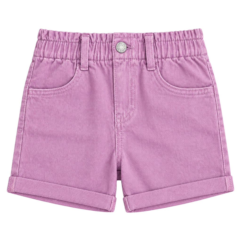 Cat & Jack Paperbag Waist Shorts Size Youth 8 Pink Denim 1