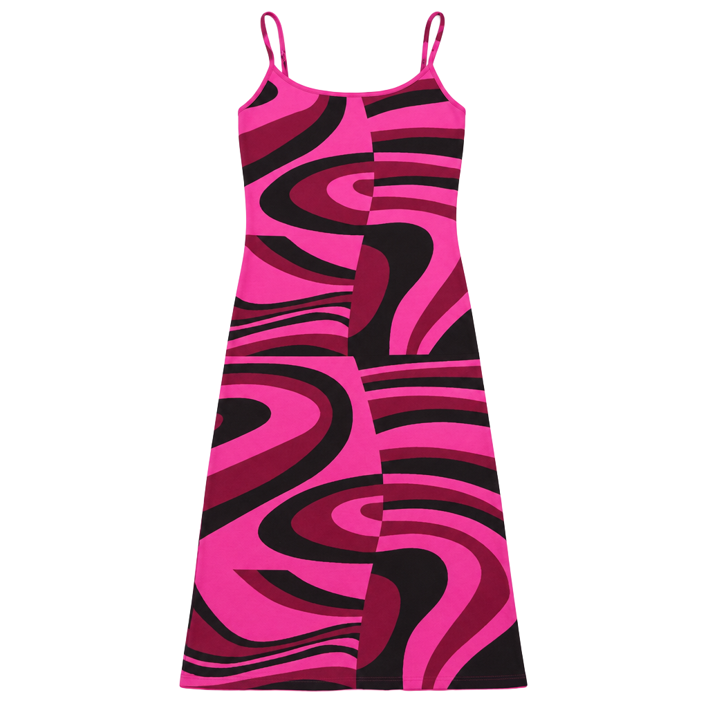 Le Lis Collection Knit Midi Dress Size L Pink Swirl 1