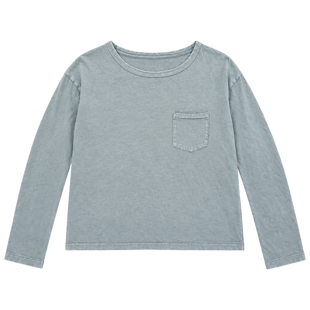 Z Supply Long Sleeve Pocket Tee Size M Green Cotton 1