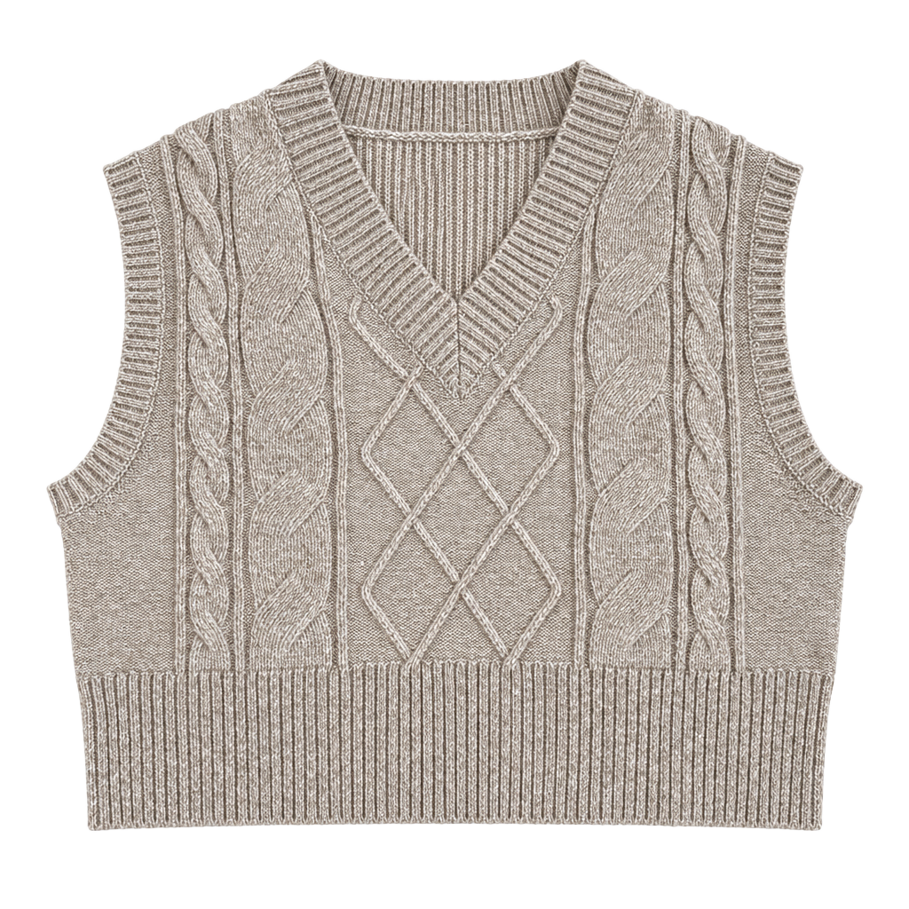 Sincerely Jules Cable Knit Sweater Vest Size XL Beige 1
