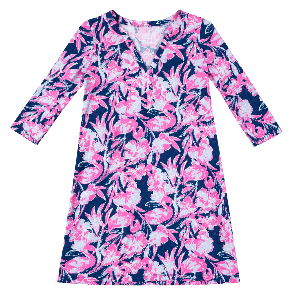 Lilly Pulitzer Marlee Dress Size XXS Inky Navy Flamingle 1