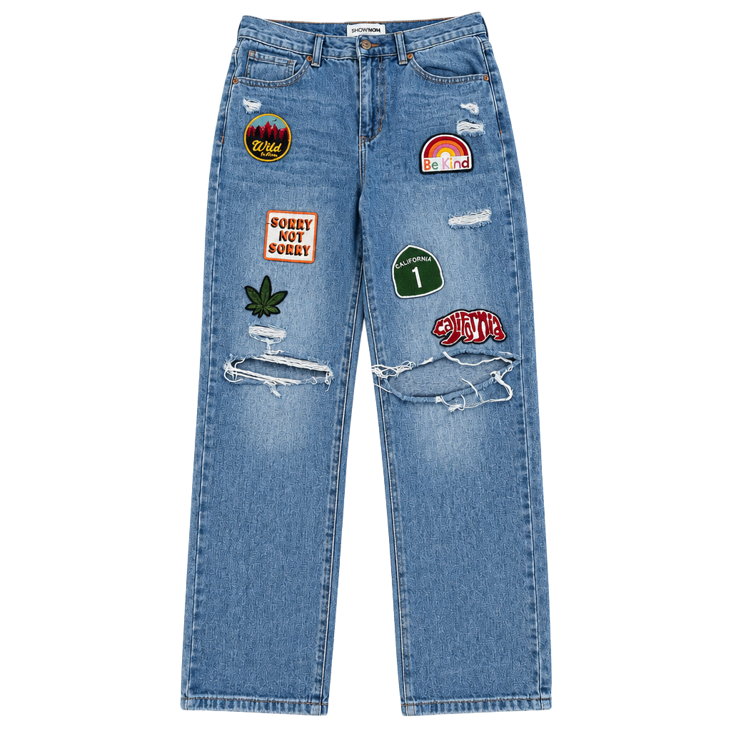 Fashion Nova Distressed Patch Jeans Size 9 1