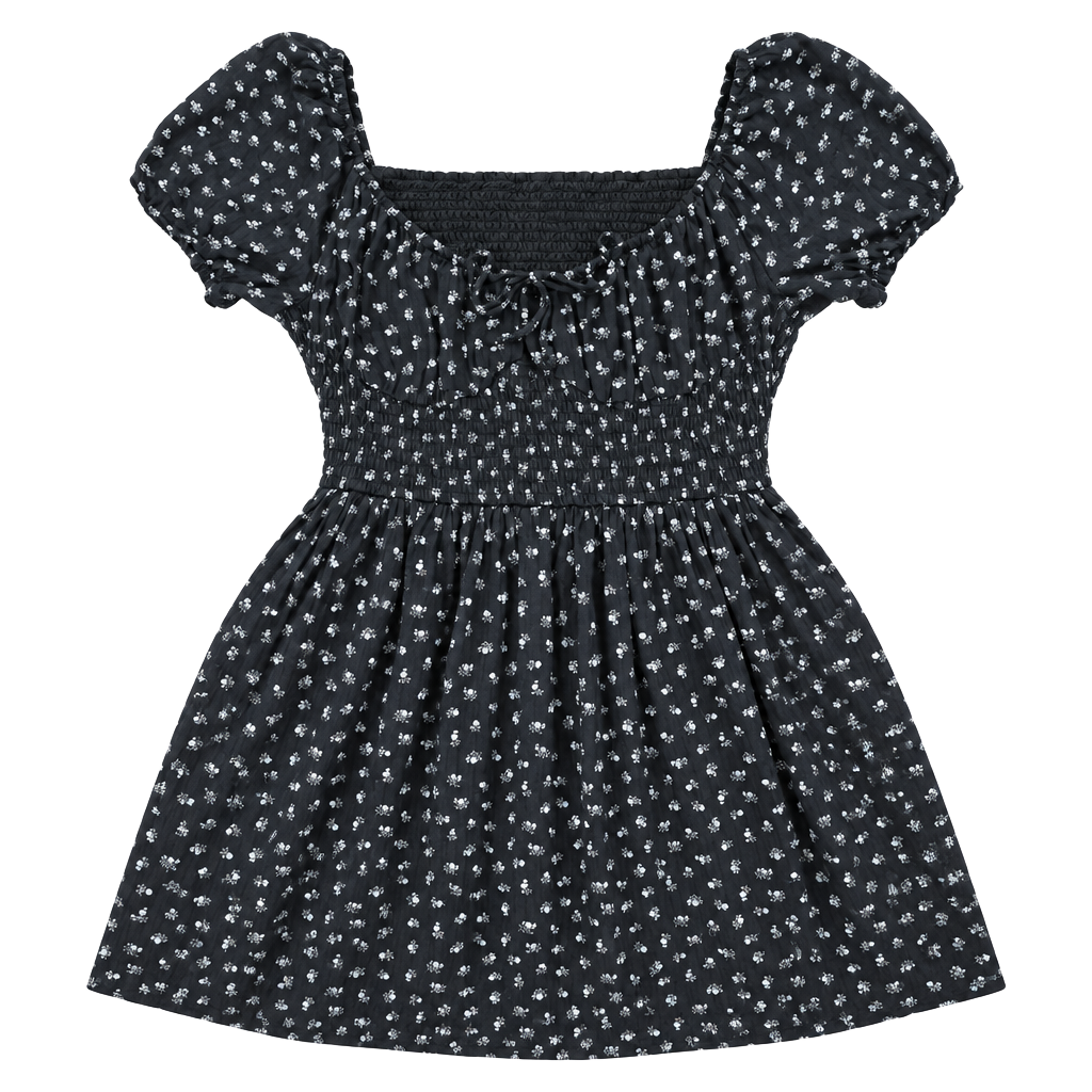 American Eagle Floral Smocked Mini Dress Size L Black 1