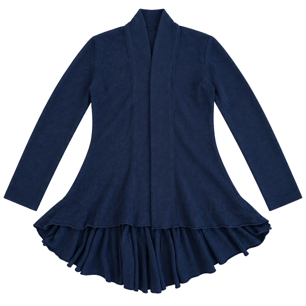 Dressbarn Cardigan Sweater Petite M Black Peplum Ruffle 1