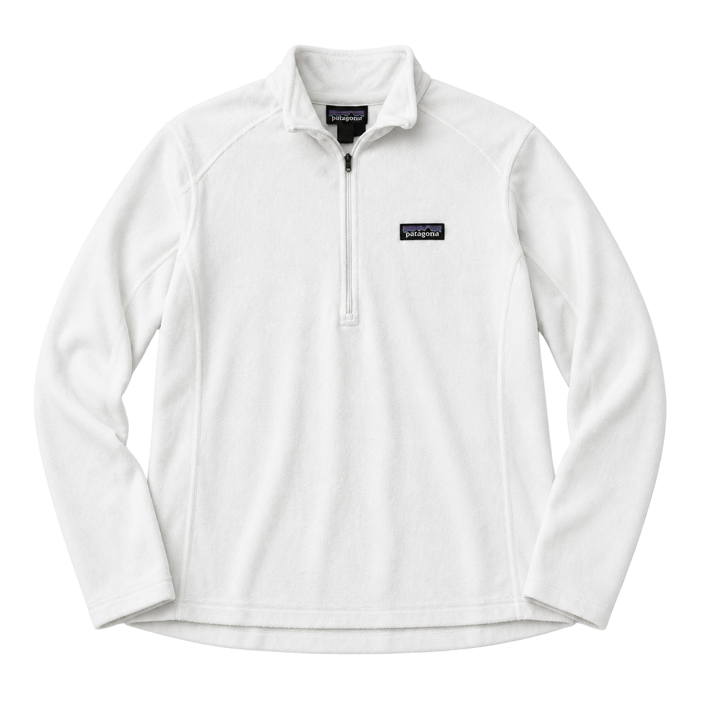 Patagonia Women's White Fleece Quarter-Zip Pullover Size M 1