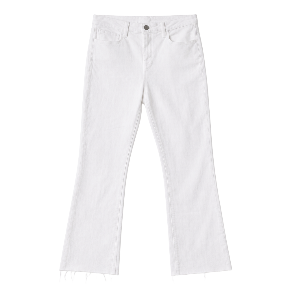 L'AGENCE White Raw Hem Flare Jeans Size 29 1