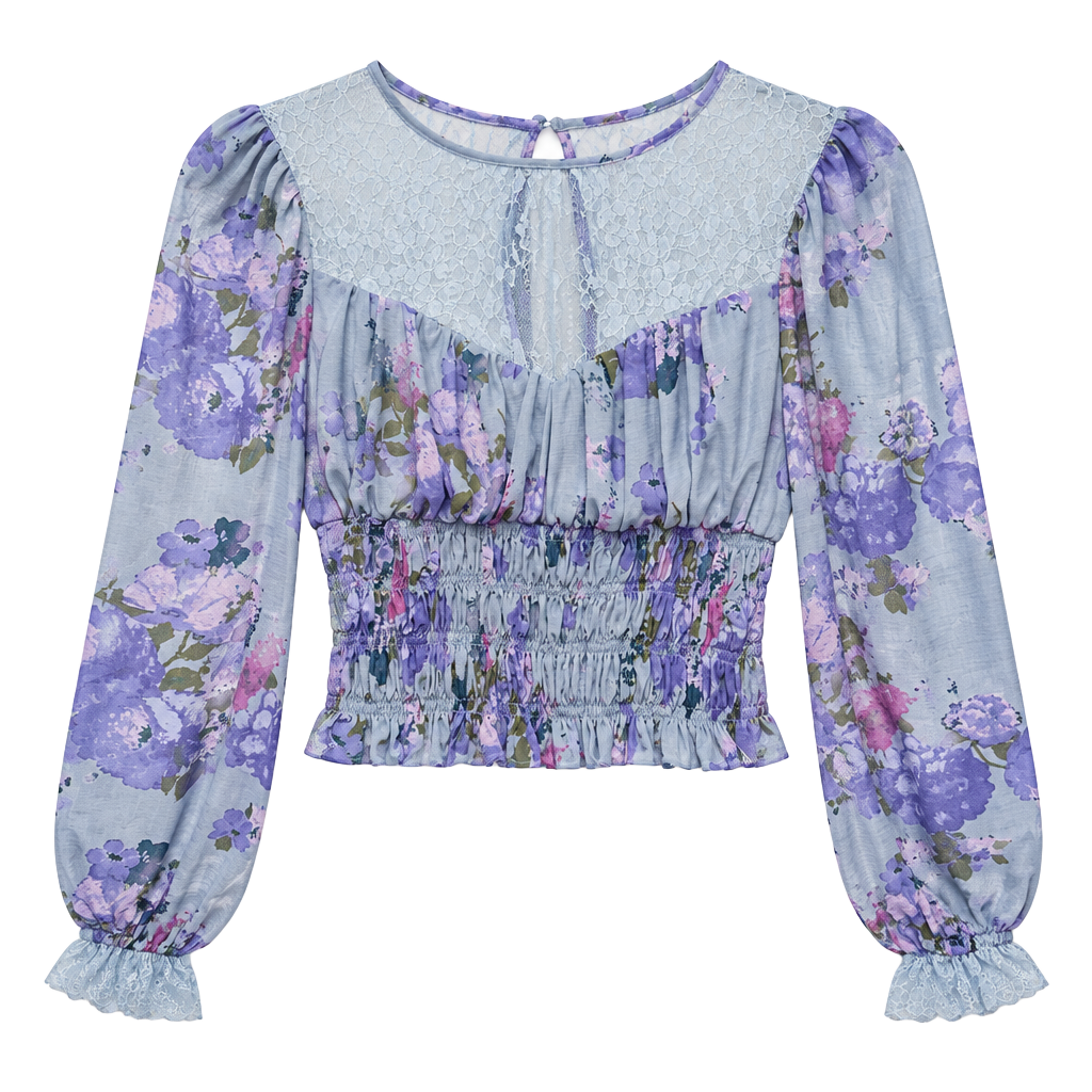 Free People Floral Long Sleeve Blouse 1