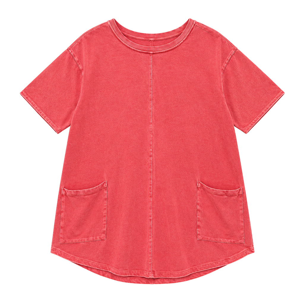 Free People Movement T-Shirt Pink Pocket Short Sleeve Top 1
