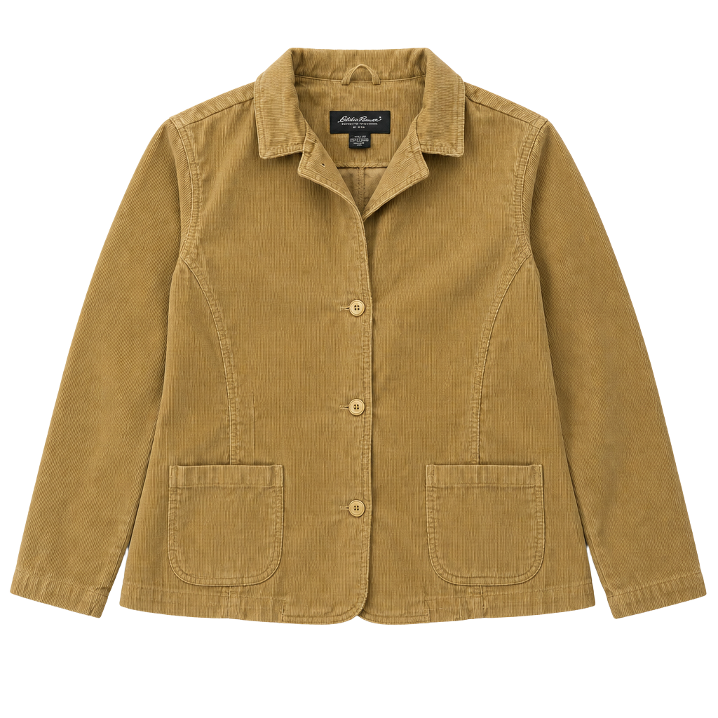 Eddie Bauer Corduroy Women’s Blazer Size XXL Brown Tan Cotton Jacket 1
