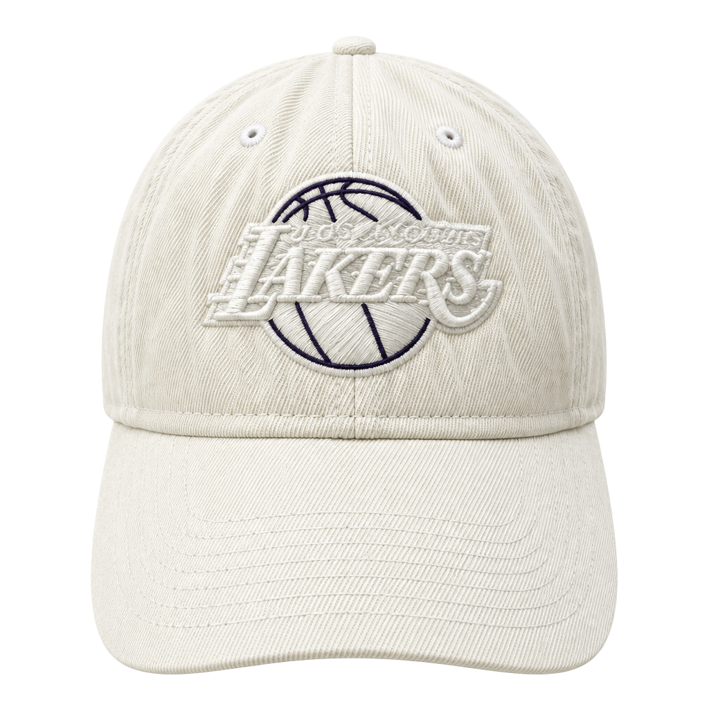 Reebok Los Angeles Lakers OSFA White Corduroy NBA Hat 1
