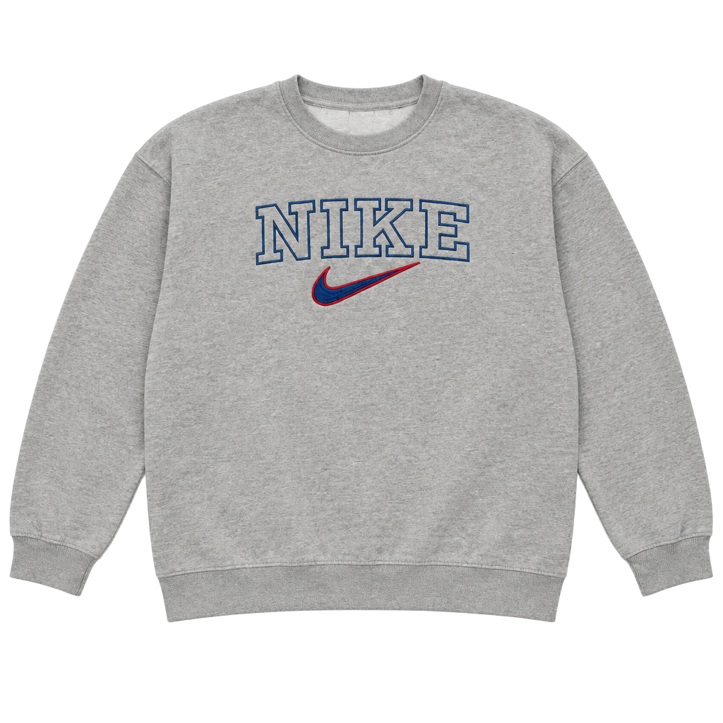Nike Vintage Spell Out Crewneck Sweatshirt Size XL Gray Embroidered 1
