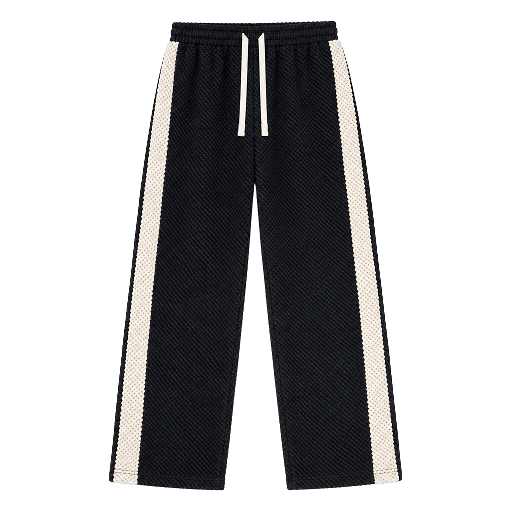 Marlow & Grey Men's Textured Knit Trousers Charcoal Grey 1