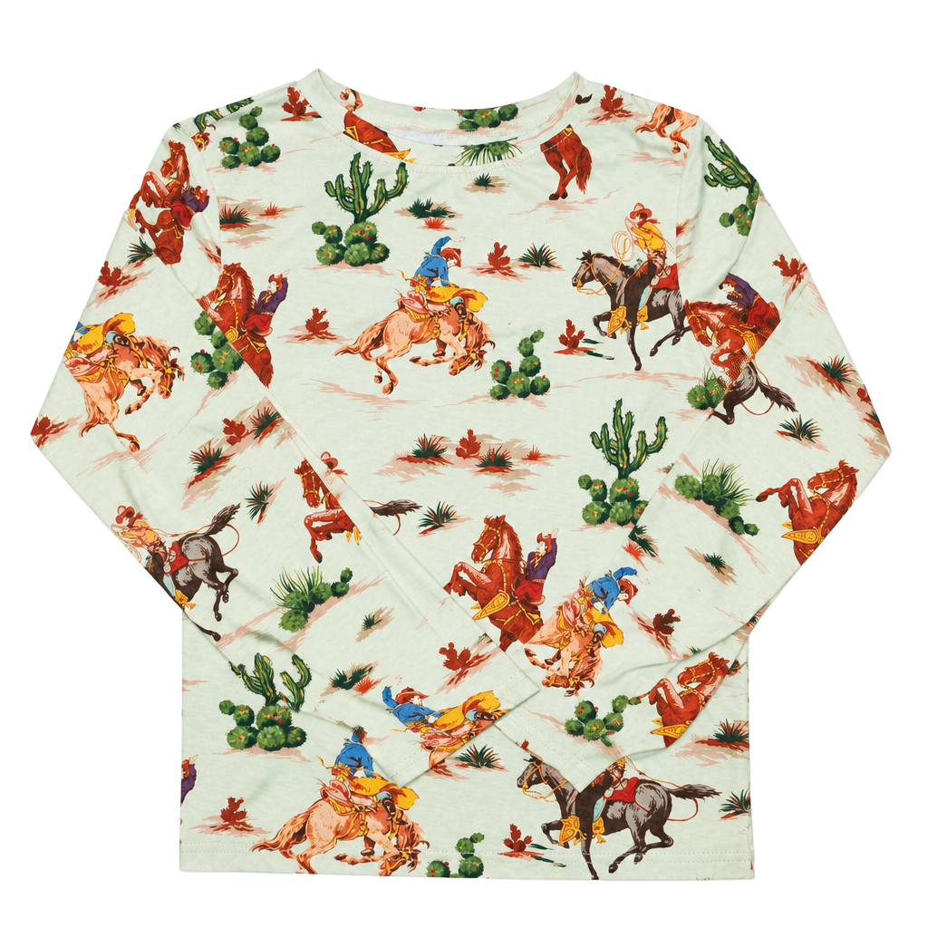 Shein Western Rodeo Cowboy Print Long Sleeve Size XL 1