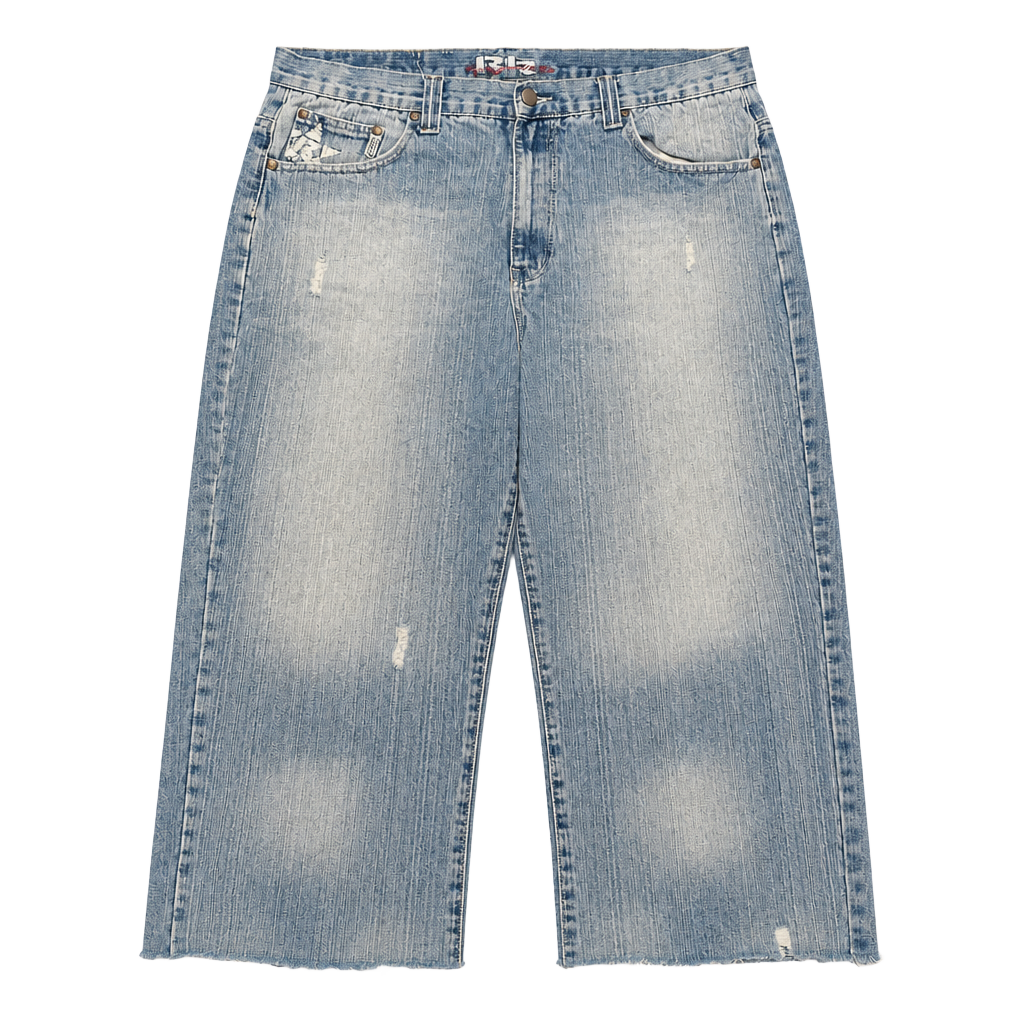 RJ Intelligent Design Jeans Size 38x30 Light Wash Distressed Y2K 1