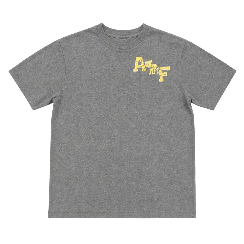 Abercrombie & Fitch A&F Graphic T-Shirt Blue Gray Moose Logo with Number 7 1