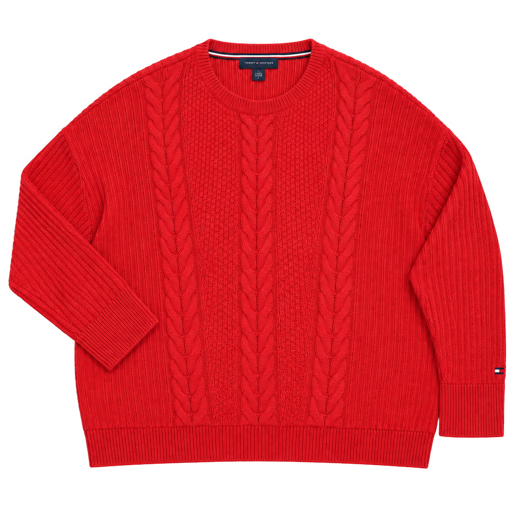 Tommy Hilfiger Cable Knit Sweater Size XL Red 1