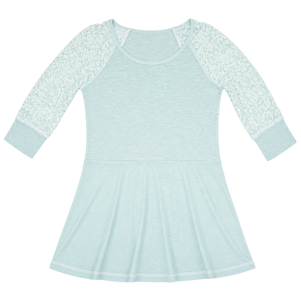 Arizona Jeans Co. Light Blue Long Sleeve Top with Lace Sleeves Small 1