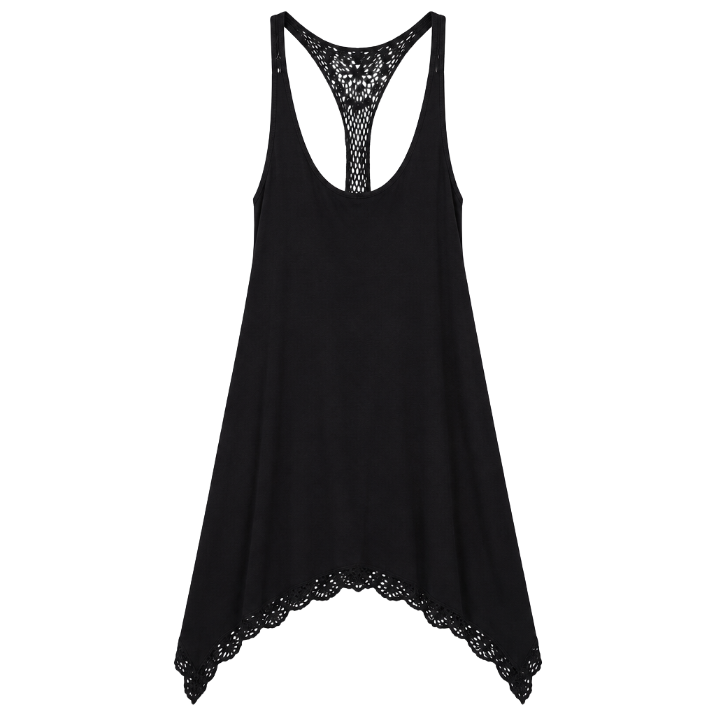 cici tash Black Lace Asymmetrical Hem Slip Dress 1