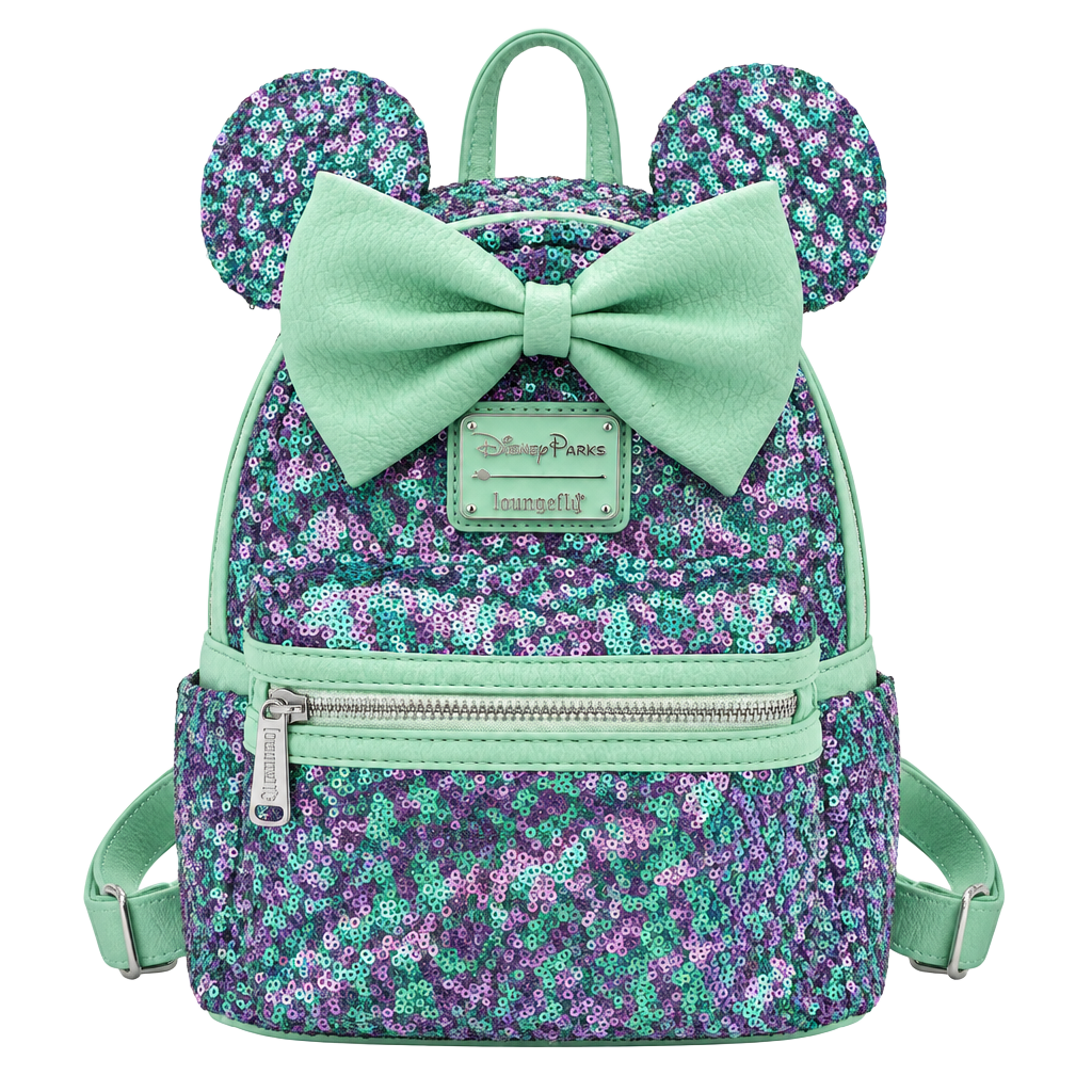 Disney Parks Loungefly Minnie Mouse Sequined Mini Backpack 1