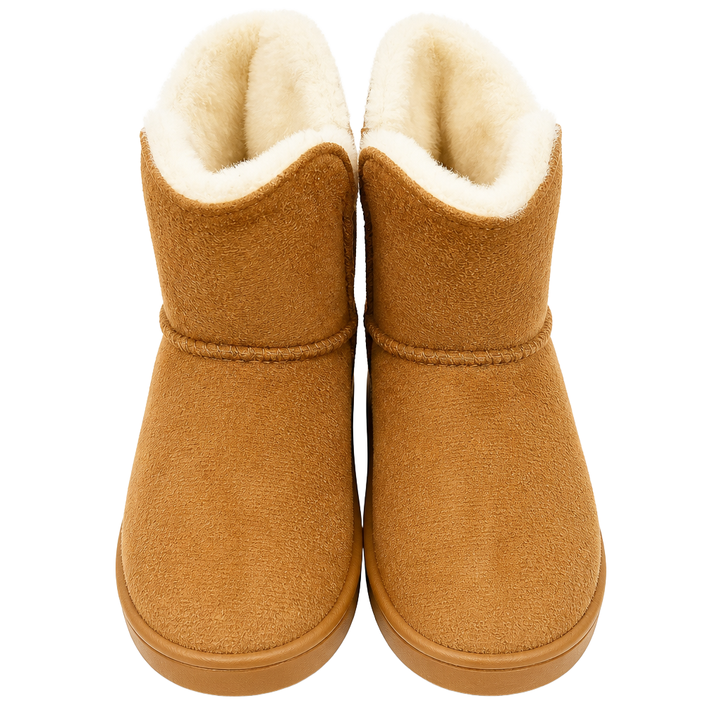 Bebe Girls Faux Fur Lined Suede Boots in Cognac, Size 7 1