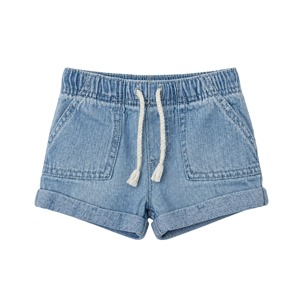 Cat & Jack Girls Denim Pull-On Shorts with Drawstring Waist 1
