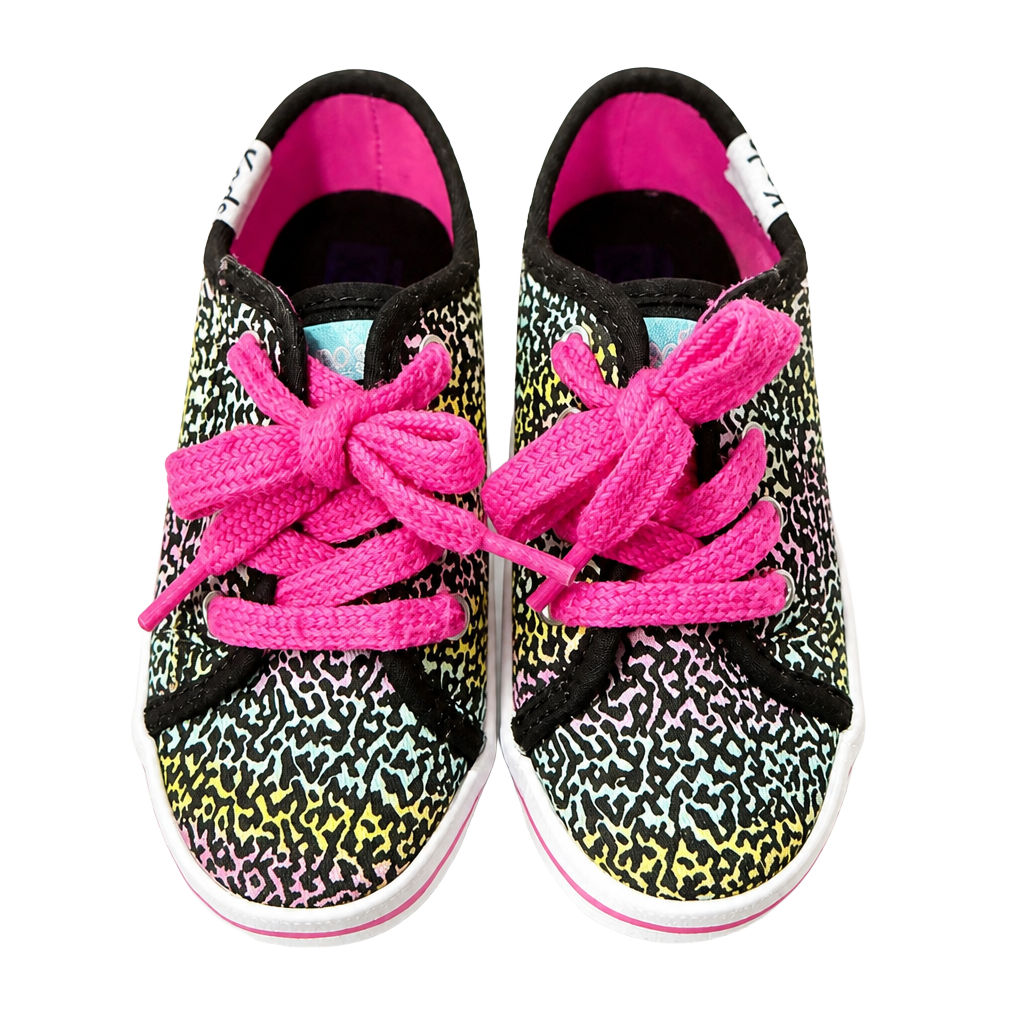 Keds Kids Kickstart Seasonal Jr Sneaker in Black/Rainbow Multi 1