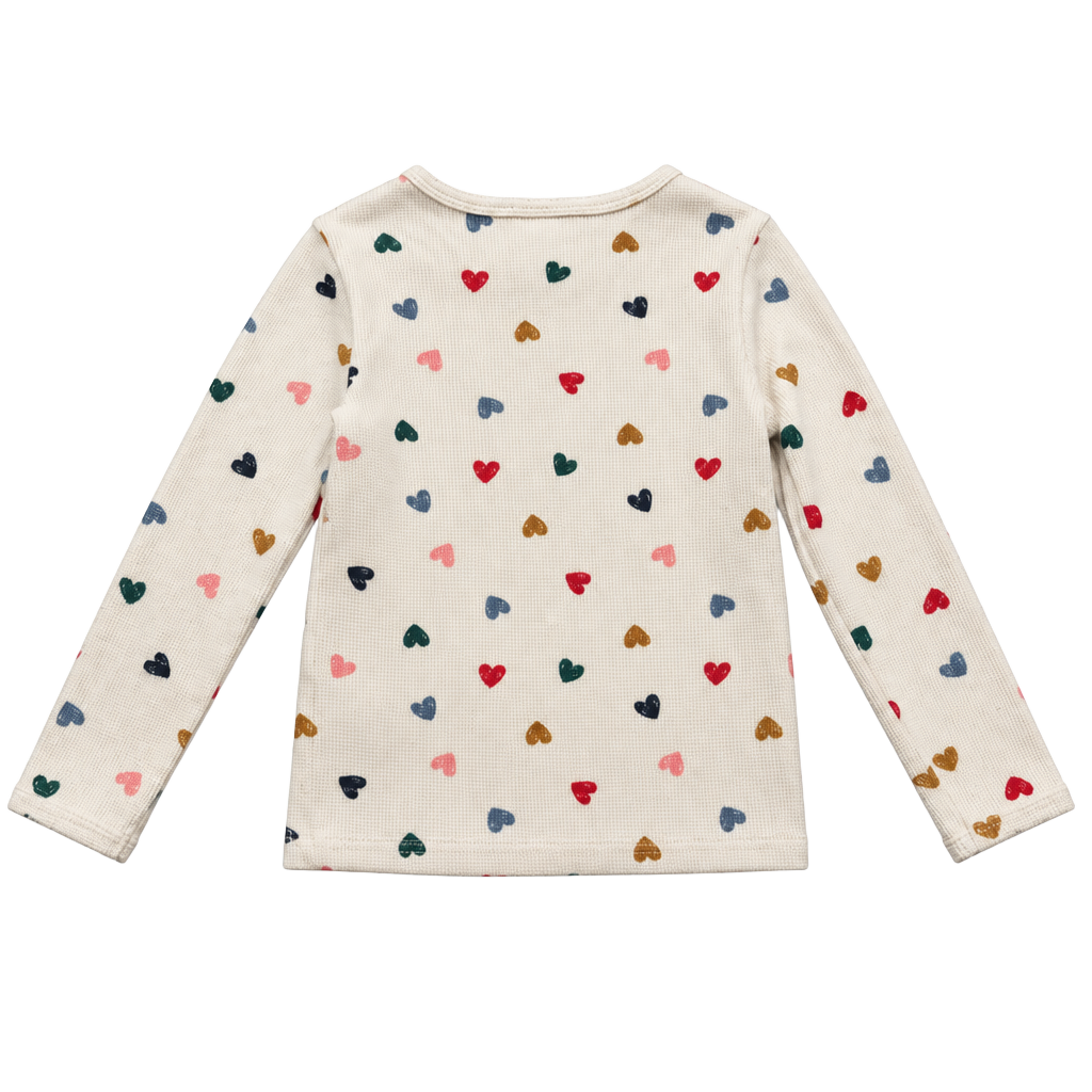 Old Navy Thermal Long Sleeve Shirt Size 4T Multi Heart Print 1