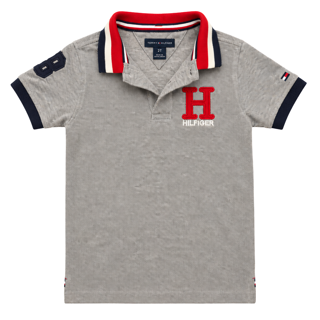 Tommy Hilfiger Polo Shirt Size 2T Gray Big H Logo Short Sleeve 1