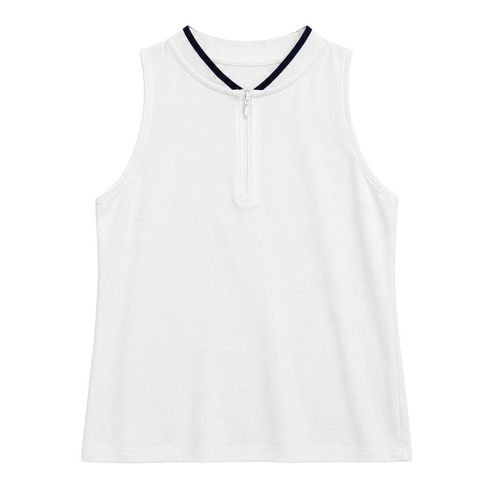 Threads 4 Thought ReActive Half Zip Tennis Tank Top White Size M 1