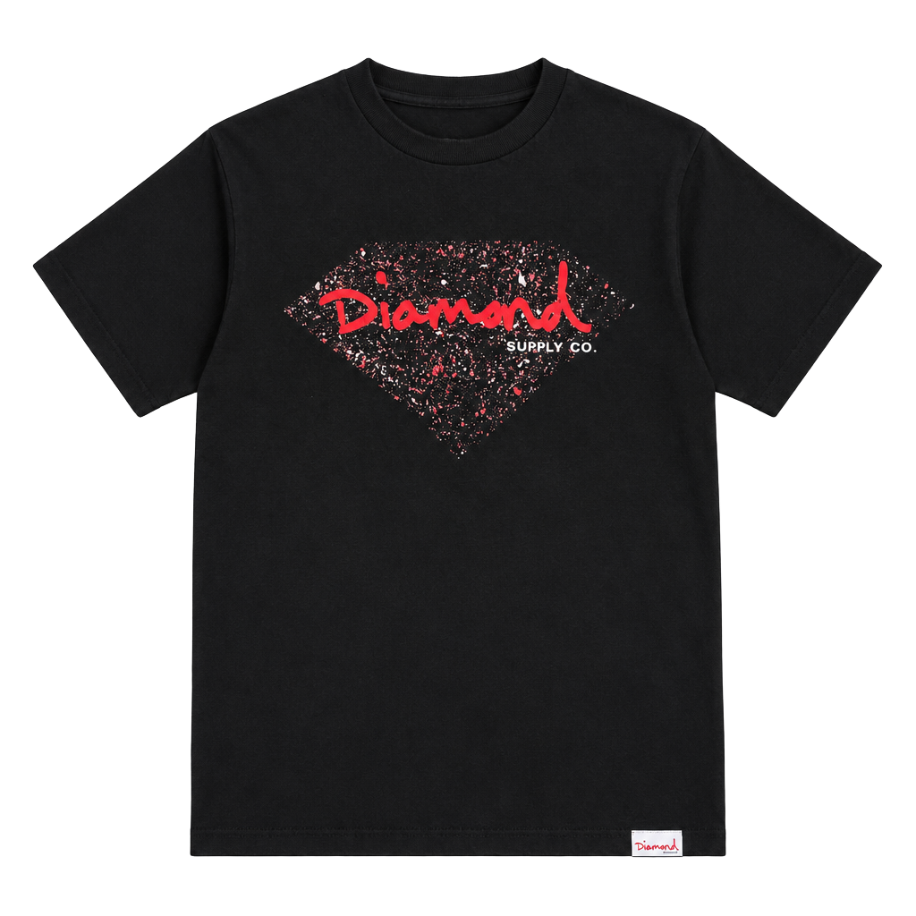 Diamond Supply Co. T-Shirt Size M Black Red Graphic 1