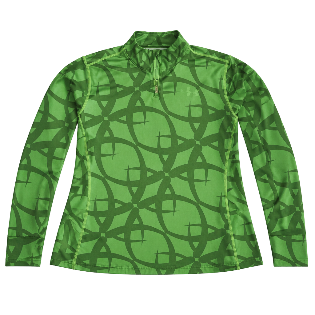 Under Armour Fitted 1/4 Zip Long Sleeve Shirt Green XL 1