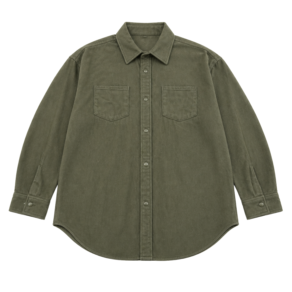 Mondetta Olive Green Fleece Button-Down Shirt Jacket XL 1