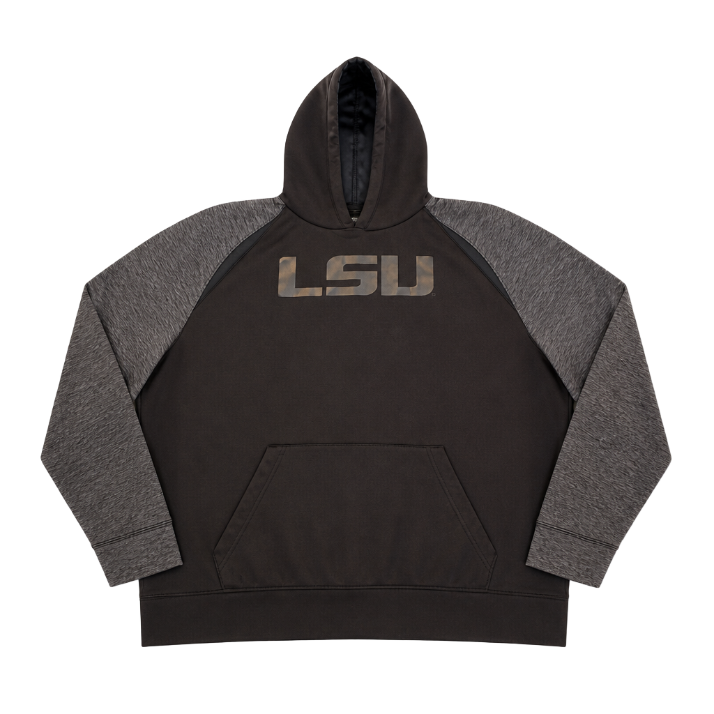 Colosseum LSU Tigers Mens XXL Hoodie Sweatshirt Black Gray 1
