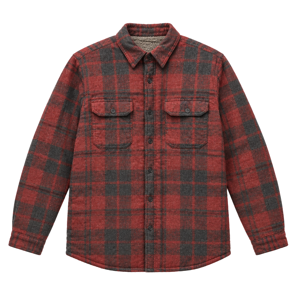 Wrangler Sherpa Lined Flannel Shirt Jacket Size M Red Plaid 1