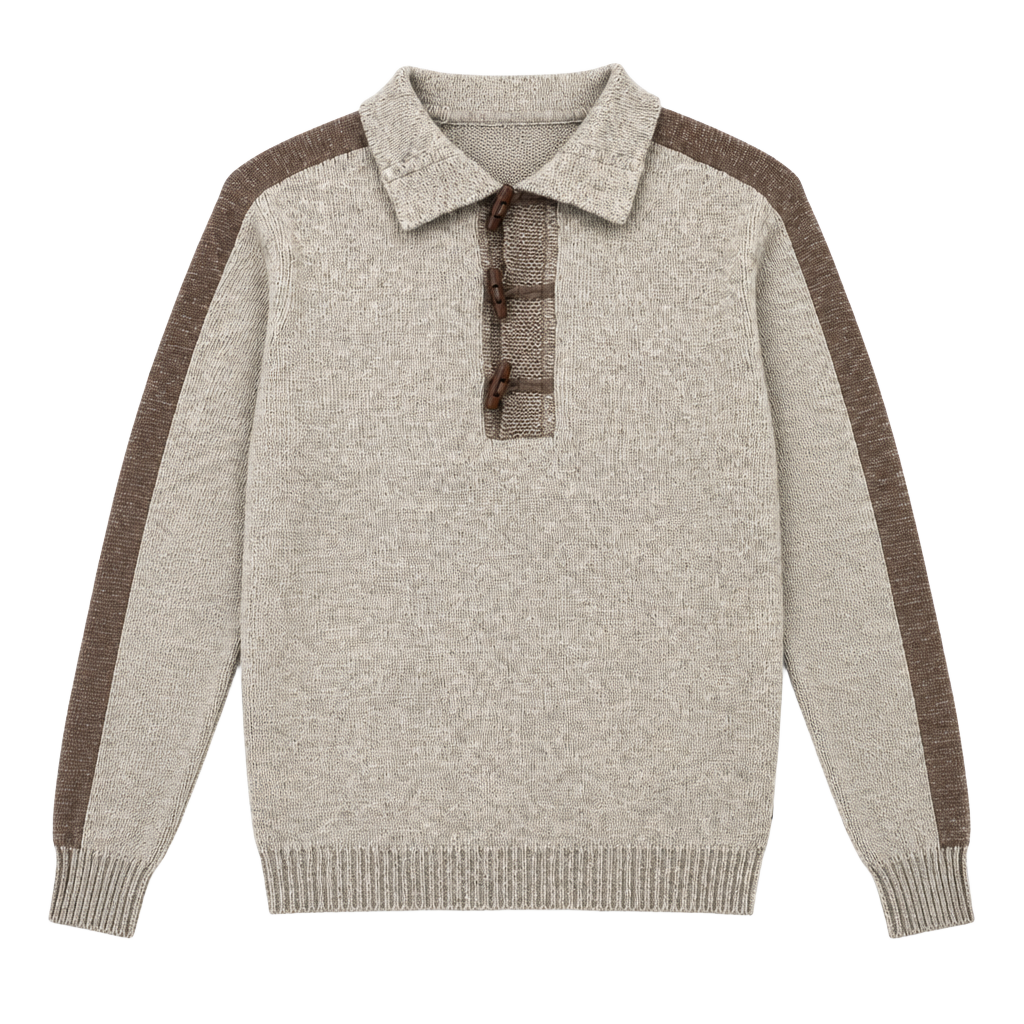 Trash Nouveau Toggle Sweater Size M Tan Brown Collar 1