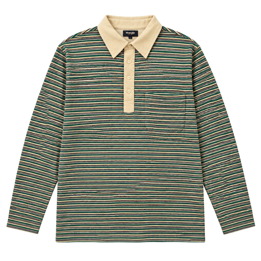 Par Four Sportswear Long Sleeve Polo Size XL Striped Rugby Shirt 1