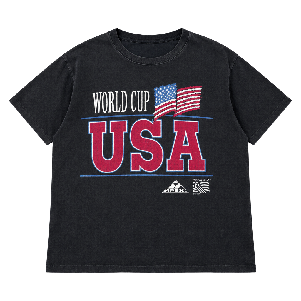 Usa World Cup 1994 Faded Black Distressed Tshirt 1