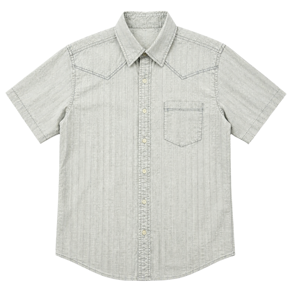 Oakley Men's Short Sleeve Button-Down Shirt with Dot Pattern 1