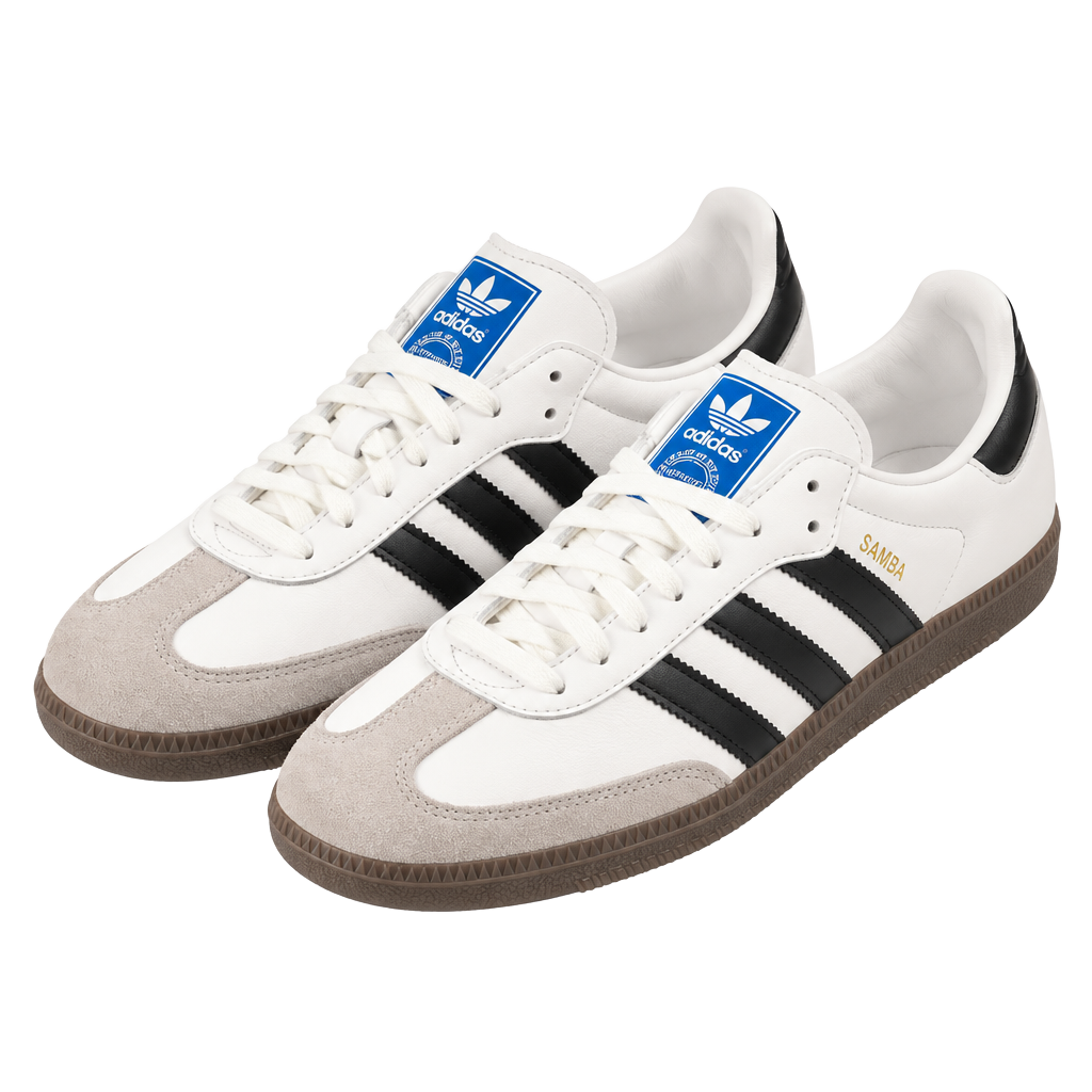 7M / 8W - Adidas Samba OG White Black Gum Sneakers 1